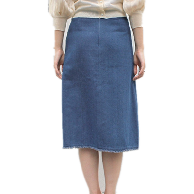 RANDA春夏设计款中线牛仔半身裙