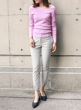 RANDA 春夏新款长袖衫v领紧身薄针织衫 BB01123