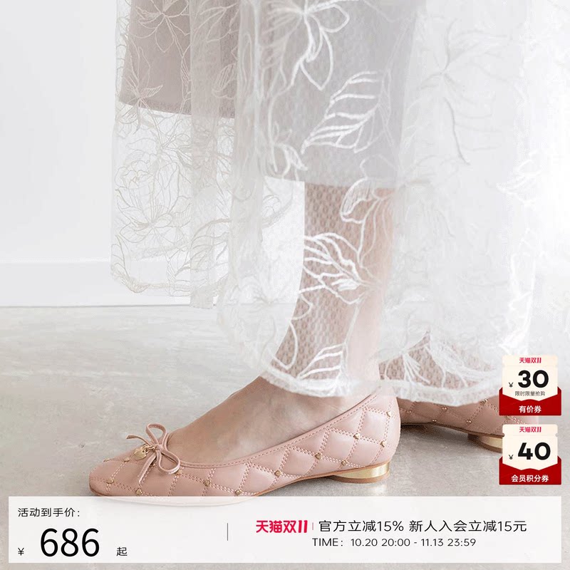 RANDA  25春季新款心型鞋跟绗缝蝴蝶结设计爱心主题鞋  PP35037