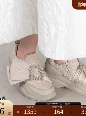 RANDA 25春夏珠宝搭扣丝带厚底休闲运动鞋 DH34096