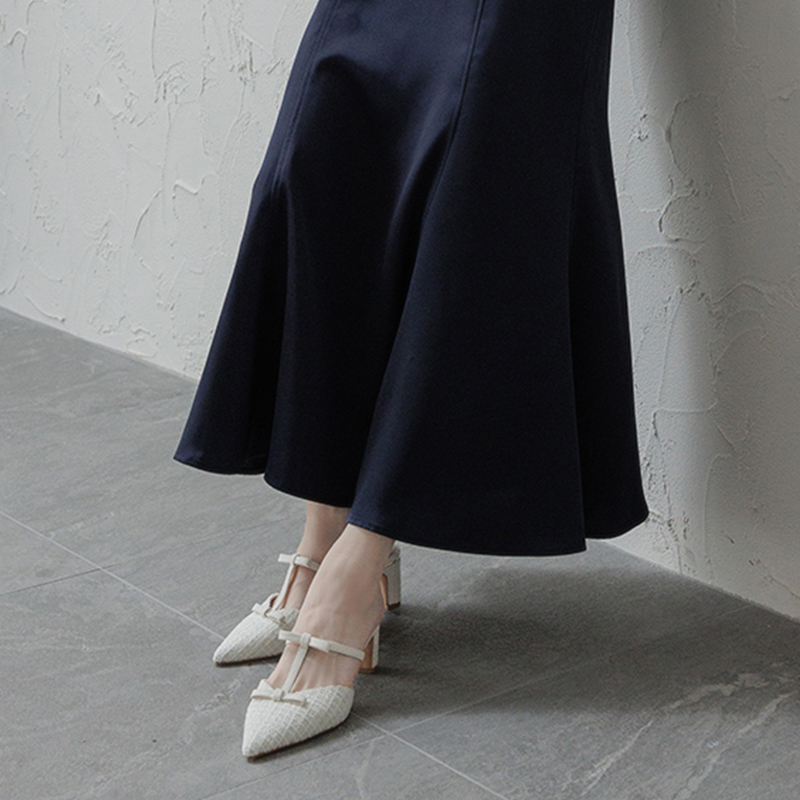 RANDA 25新款蝴蝶T字绑带休闲时尚V口剪裁优雅穆勒鞋女 PD36011