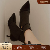 原创字母配饰COTTON软底印花罗纹针织短靴 RANDA 24新款 DC34117