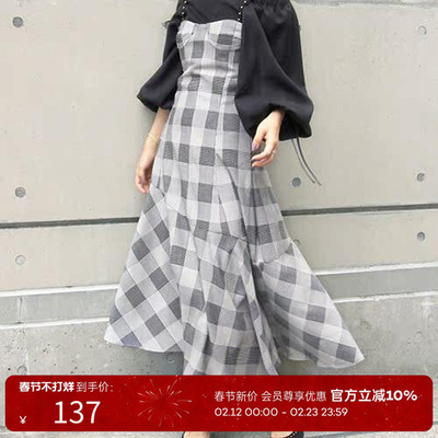 RANDA 一字肩上衣女 气质咖色灯笼袖露肩系带雪纺衫 BB01226