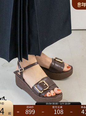 RANDA 23新款时尚金属扣带厚底女沙滩凉鞋单鞋    PS31339