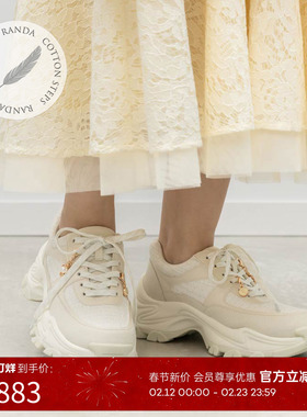 RANDA 26春季新款COTTON系列休闲厚底粗花呢运动鞋女 PH37048