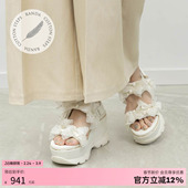 女 COTTON系列蝴蝶结厚底增高舒适凉鞋 PR37179 26春夏新款 RANDA