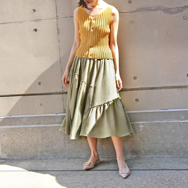 RANDA早春不规则半身裙