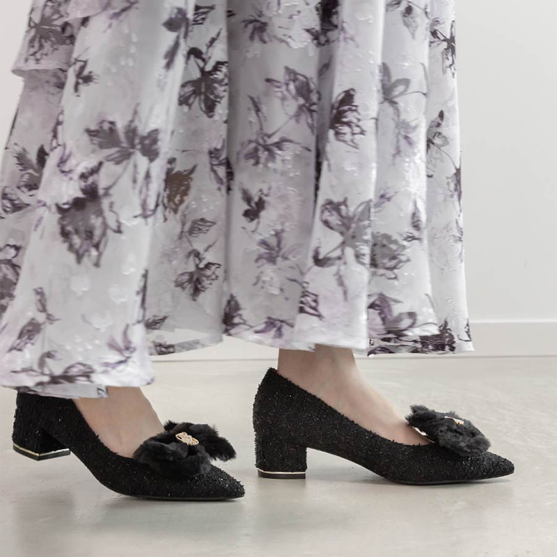 RANDA 25早秋新款甜美休闲可拆卸蝴蝶结尖头时尚单鞋 PP36034