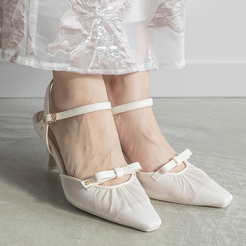 RANDA春季新款透明丝带高跟鞋