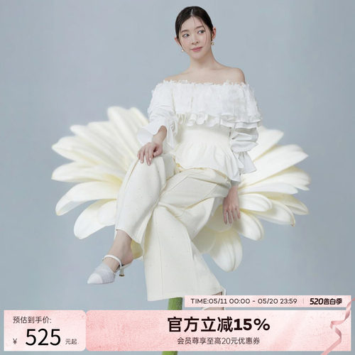 RANDA 26春季薄纱褶皱甜美日系休闲通勤凉鞋不累穆勒鞋女 DD37035