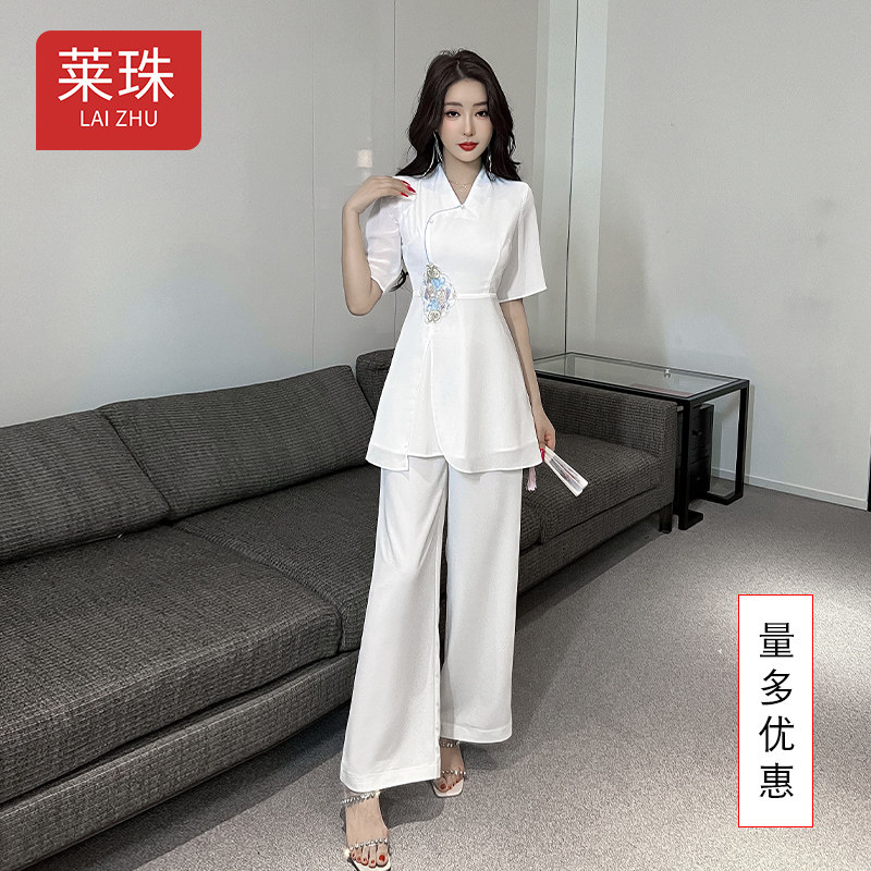 足疗技师工作服新中式高级感气质套装简约显瘦spa养生会所技师服
