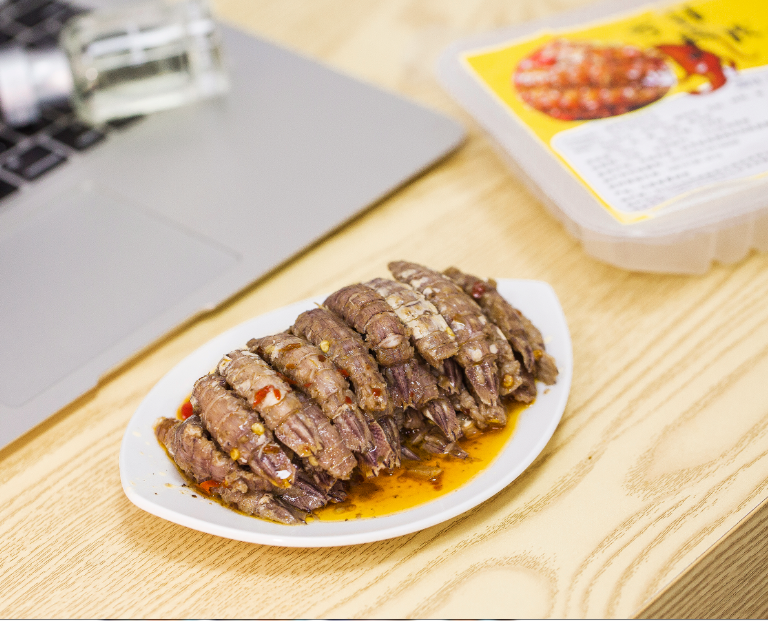 皮皮虾肉海鲜即食麻辣罐装熟食琵琶虾爬子250g*3