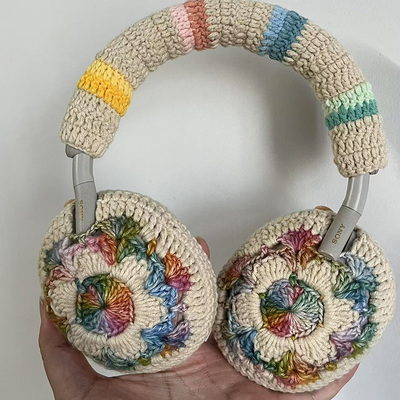 头戴式耳机保护套定制适用于索尼XM4 XM5 XM6 苹果AirPodsMAX 手工编织毛线套大馒头4 QC45耳机套毛线保护套