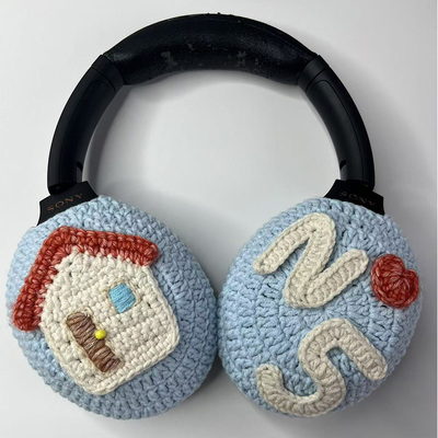 头戴式耳机保护套定制适用于索尼XM4 XM5 XM6 苹果AirPodsMAX 手工编织毛线套大馒头4 QC45耳机套毛线保护套