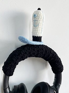 蟹堡王帽子横梁套适用于苹果airpodsmax APM 索尼XM2 XM3 XM4 XM5 耳机横梁套头梁保护套QC35 QC45毛线横梁套