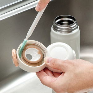 日本进口保温杯杯盖缝隙清洗刷奶瓶刷子清洁刷套装长柄水壶多功能