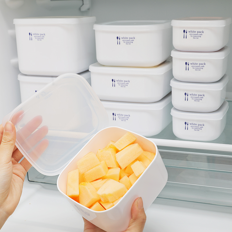 日本进口抗菌保鲜盒密封收纳食品级冰箱专用微波炉饭盒水果便当盒