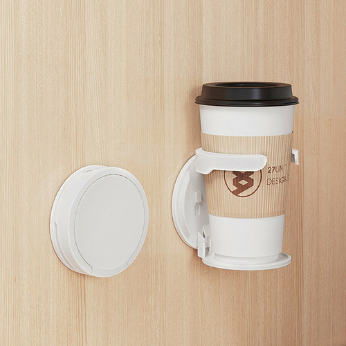 折叠杯架办公桌柜门咖啡置物架子