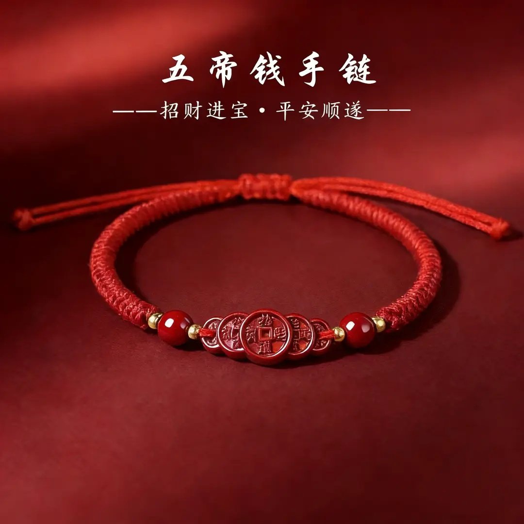 丙午马年.吉祥鸿韵五帝红绳财源聚文化创意手绳,饰品/流行首饰/时尚饰品新,手链,淘宝优惠券,粉丝福利购,淘宝优惠卷