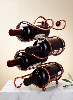 4瓶立式金属红酒架葡萄酒收纳