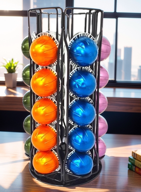 Vertuoline胶囊咖啡收纳架20/30粒胶囊黑色金属架小巧旋转展示