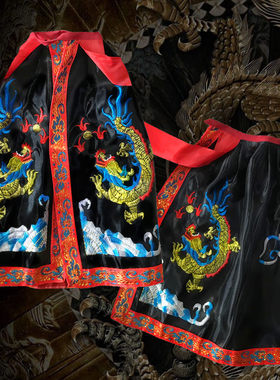 神明披风七色双层刺绣双龙佛袍神像披肩佛像披袍佛衣服财神小斗篷