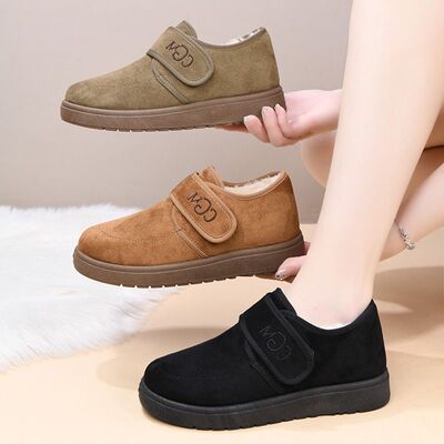 2025新款秋冬女鞋子厚底勃肯雪地靴女加绒毛毛乐福鞋外穿保暖棉鞋