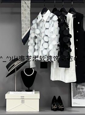 北欧轻奢样板房间衣帽间衣柜软装摆件收纳箱装饰画丝巾马甲裙组合