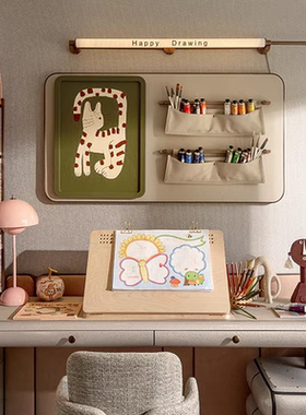 现代桌面绘画主题软装饰品样板房间儿童房书桌摆件墙面立体装饰