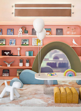 简约现代售楼处儿童区书柜摆件样板间儿童房桌面积木漫画书装饰品