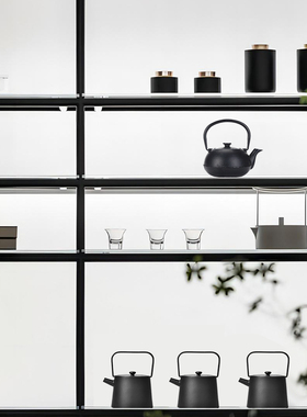 新中式茶道样板间茶室博古架新中式茶具饰品茶壶茶杯装饰摆件组合