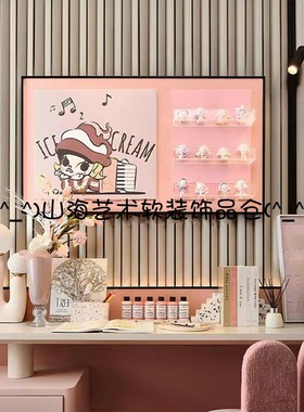现代样板间儿童房摆件绘画主题女孩房桌面书籍书档装饰画软装饰品