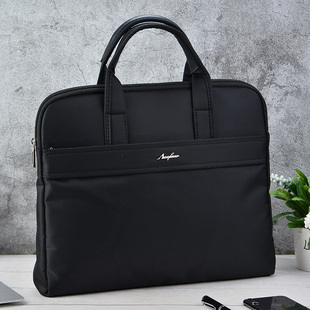立辉手提文件包B4公文包布质文件包黑色办公体制内事务包2124