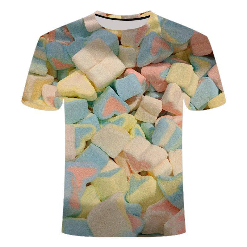 夏季热销糖果系列egly印花t恤衫时尚休闲小众潮流男女同款短袖