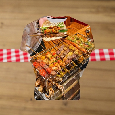 面筋厨房水果零食egly印花全套徐州短袖男女个性潮流帅气圆领T恤