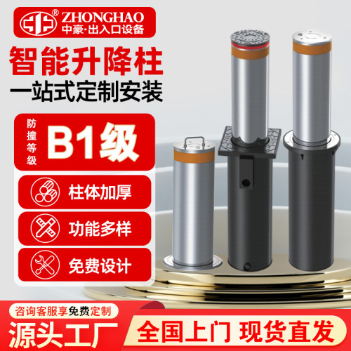 全自动升降柱不锈钢液压柱学校政企单位电动防撞柱固定式阻车路障