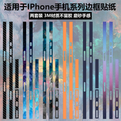 适用于iphone17promax 卡通纯色彩膜透明磨砂侧边膜苹果17 air保护贴膜 17pro边框贴纸3m个性