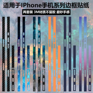 适用于iphone17promax 卡通纯色彩膜透明磨砂侧边膜苹果17 air保护贴膜 17pro边框贴纸3m个性