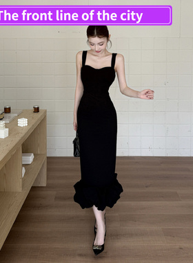 Sexy slim lace party mini dress黑色内搭连衣裙女法式辣妹修身