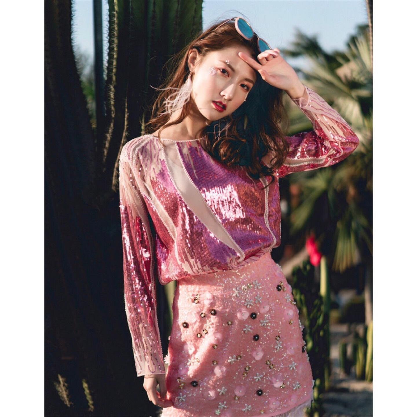 Fashionable printed short sleeved V-neck lace up dress优雅仙