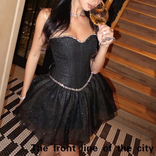Strappysatinsexybodycondress肩