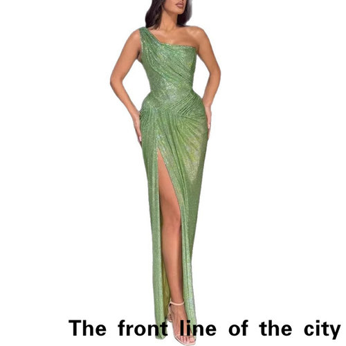 SexySplitBubbleSleeveTiedDress