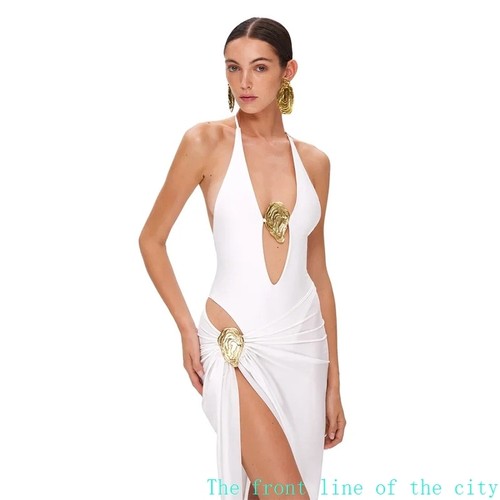 Sexy swimsuit flower bikini set for women2025bikini连体挂脖