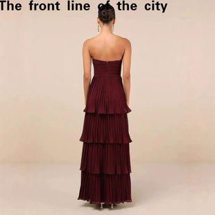 sexy fit hip hugging 抹胸收腰层 Lace dress欧美亚马逊新款 slim