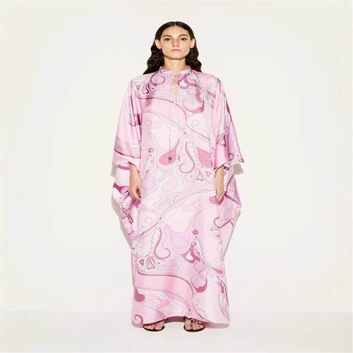 Sexy Deep V Flower Dress Printed Satin Vacation Long Dress夏