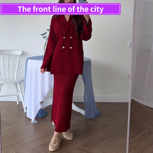 Fashion Sexy Strap Women法式 纯色通勤纽扣开衫 for Split Dress