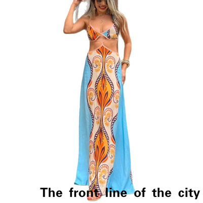 SexySplitBubbleSleeveTiedDress