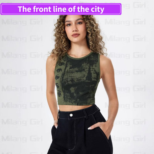 PrintedV-neckstraplessoff-shou