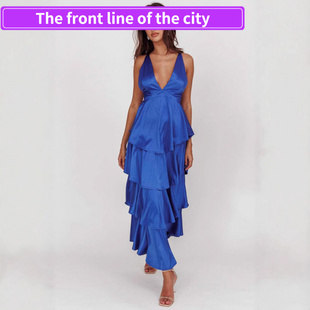 Fitted Women 长裙露背法 Sexy Stra时尚 Bodysuit Embroidered