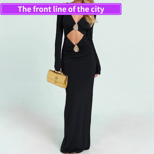 Sexylaceslitslimfitdress时尚镂